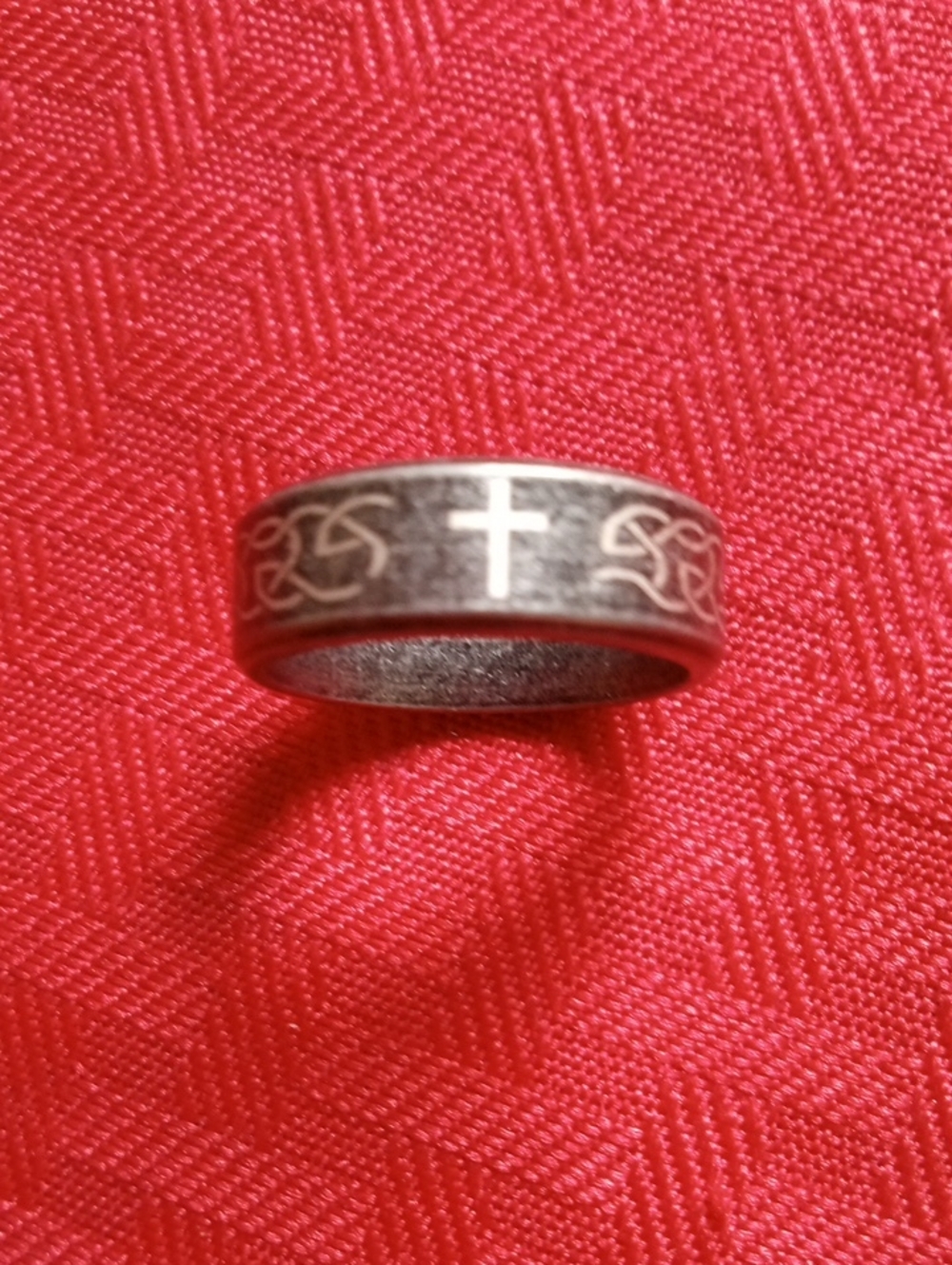 Artisan Aged 925 Silver Celtic Cross Band Ring